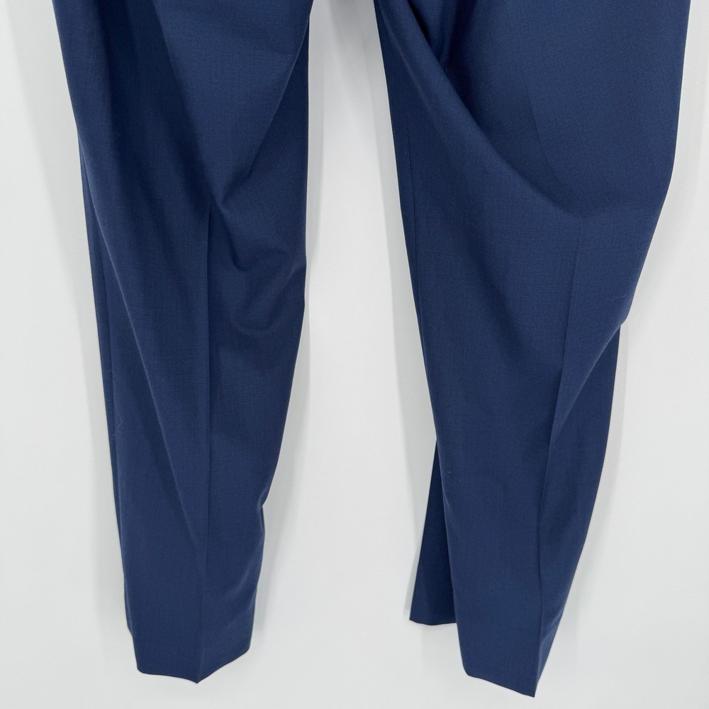 Navy Blue 2 Piece Suit Mens 44R 40W Two Button Business Professional Classic - Picture 13 of 16